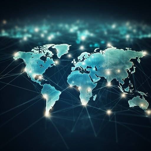 Global network connections digital map